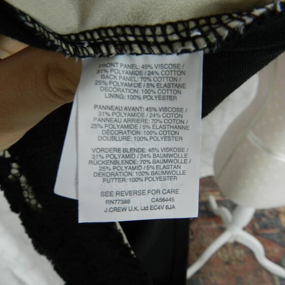 J. Crew Black Lace Tweed‎ Fringe Shell Sz M Womens - Picture 10 of 12